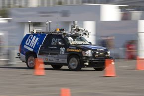 A modified Chevrolet Tahoe.