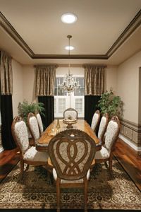 Dining room lit by daylighting devices