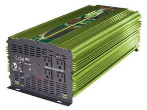 If you have serious power requirements, you might need an inverter like this. It requires a heavy-duty 24-volt battery and has an output of 3,500 watts. You could run almost anything with this, including air-conditioners and other large appliances.