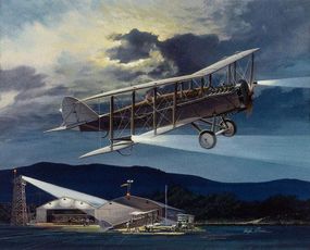 At war's end in 1918, many De Havilland DH-4s were burned in France in what became known as the &quot;Billion Dollar Bonfire.&quot; Examples that escaped this sort of foolish destruction were pressed into service in the U.S., where day and night mail runs, as seen here, were common.
