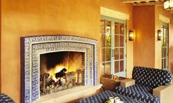 fireplace, hotel, outdoors