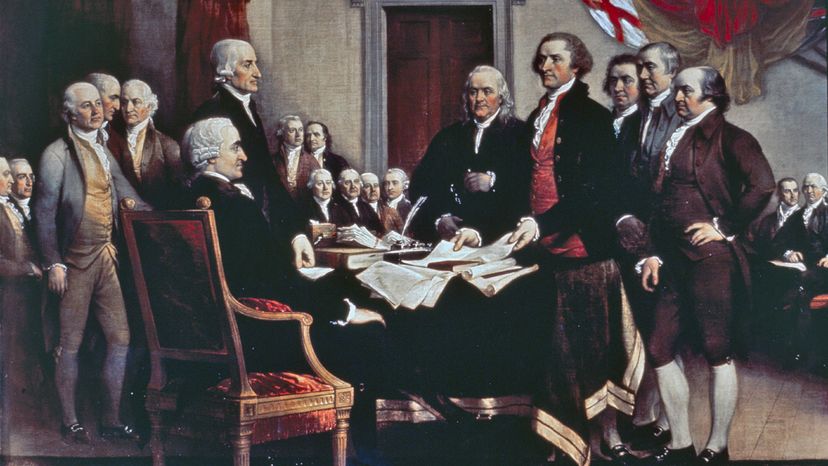 Declaration of independence painting, founding fathers