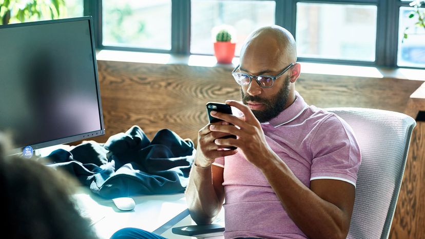 man on his smartphone