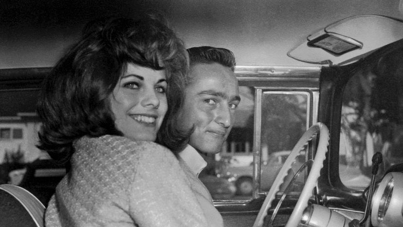 1950s couple in car