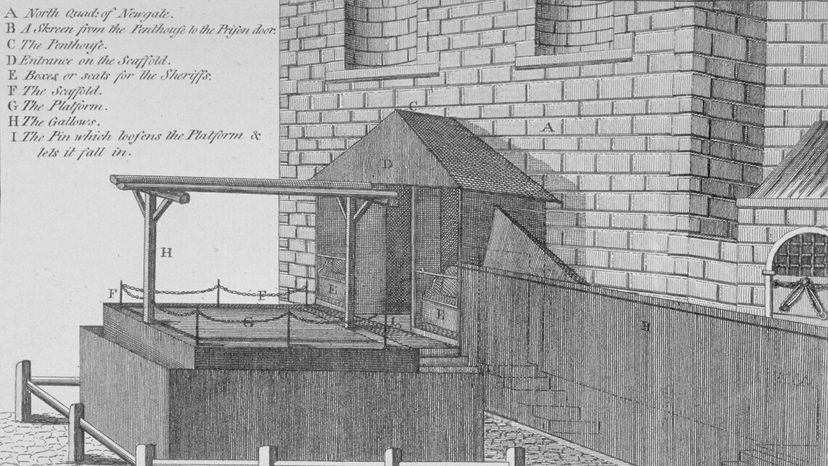 platform and gallows at Newgate Prison