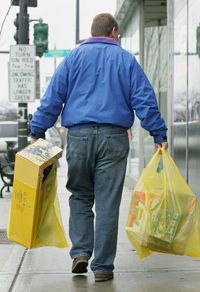 Man carrying shopping bags