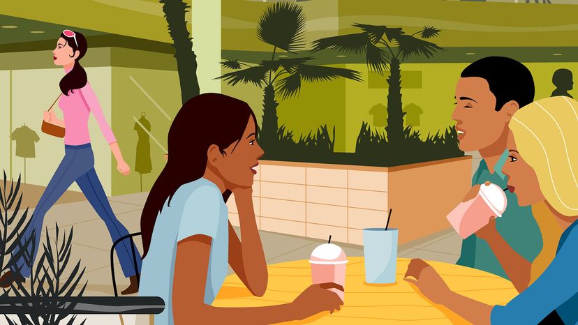 illustration of people having cofee