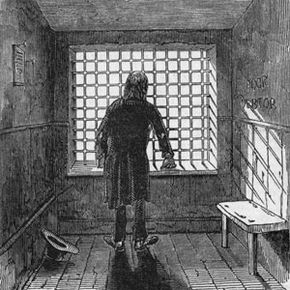 Man in London debtors' prison in 1800s