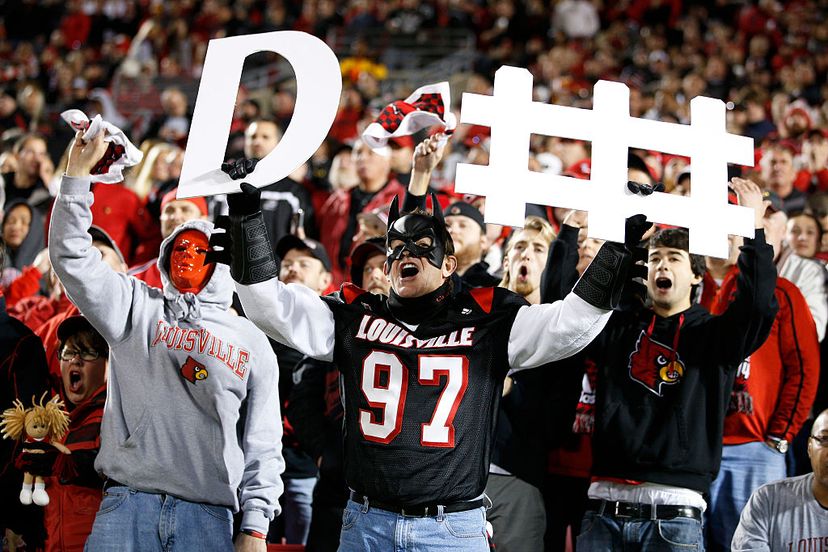 Cardinals fans cheer for the defense during a game against the Florida State Seminoles at Papa John's Cardinal Stadium on Oct. 30, 2014 in Louisville, Kentucky.  Joe Robbins/Getty Images
