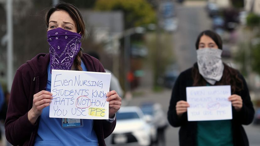 nurses protesting