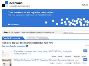 To save bookmarks on Delicious, you can either install applications onto your browser or log into the Web site.