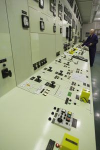 A worker monitors electrical systems at the Geysers power plant in Santa Rosa, Calif. See more pictures inside a nuclear power plant.