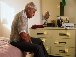 This man with Alzheimer's disease has forgotten how to get around his home.