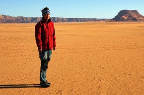 hiker in desert