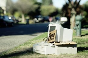 Free computer on the side of the road