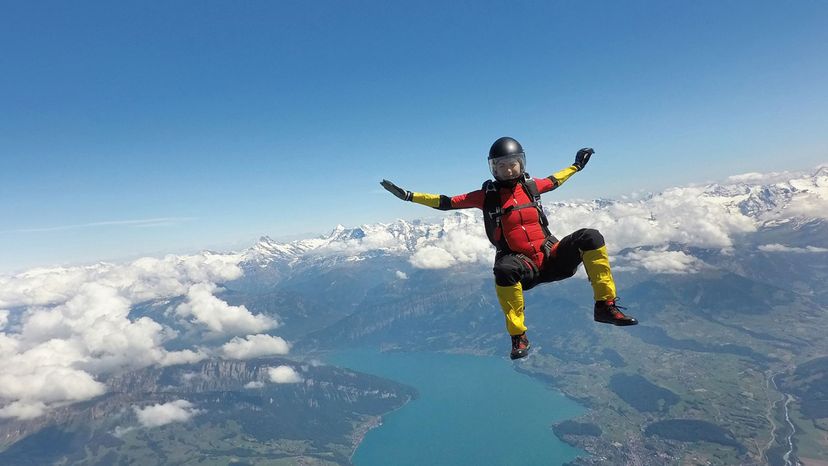 skydiving woman