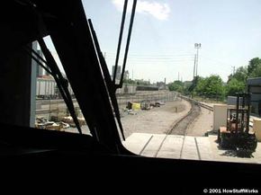 The view from the cab of the locomotive