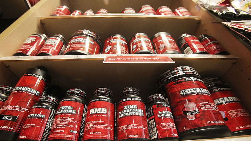 Supplements are displayed in a shop May 26, 2010, in New York City. A U.S. government probe into herbal and dietary supplements found that some contained contaminants and used false marketing claims. Mario Tama/Getty Images