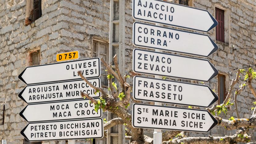 bilingual signs, Corsica