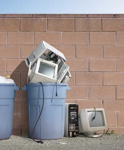 computer in the trash