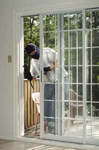 Put a strong rod or dowel on the back track of sliding doors to prevent break-ins.