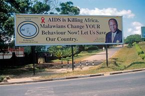 An AIDS awareness billboard in Blantyre, Malawi.