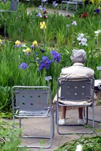 old woman sitting alone