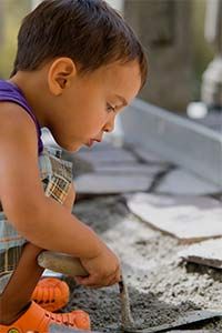 kids playing with dirt