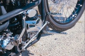 Footpegs and kick lever.