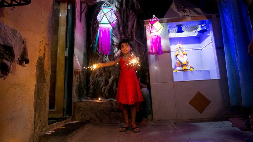 fire crackers, girl, Diwali