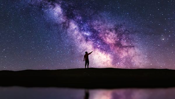 Man looking up in the sky