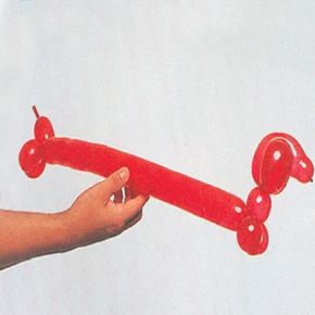You can make the wiener dog balloon's body as short or as long as you'd like.