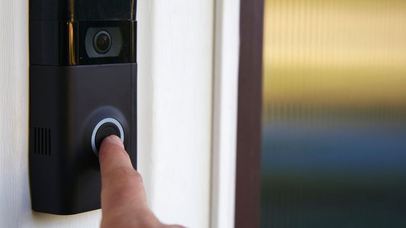Doorbell with Camera Installed on Doorstep