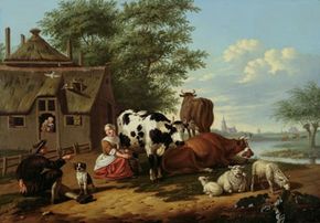 painting of domesticated animals 