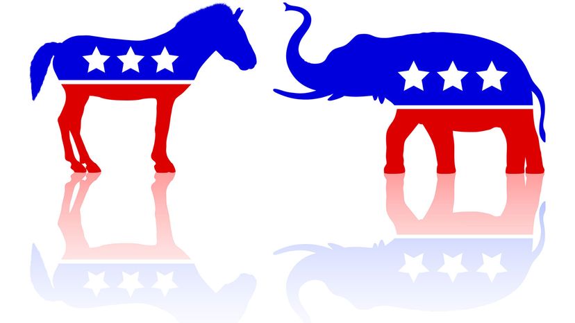 Clipart Donkey And Elephant Politics