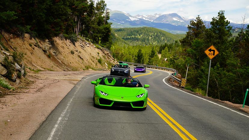 driving through colorado mountains