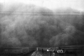 A black blizzard swallows the horizon in 1935.