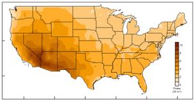evaporation power map of united states