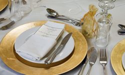 place setting with gift