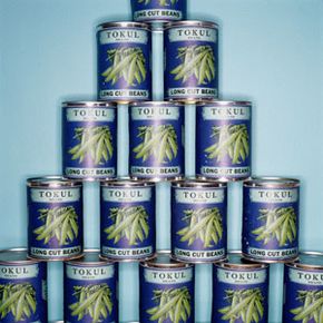 Blue canned outlet food