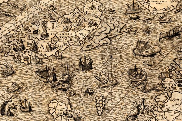map with sea monsters