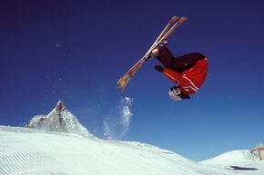 Freestyle tricks add extra extreme to extreme skiing.