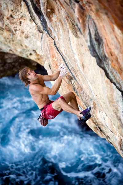 rock climbing over water