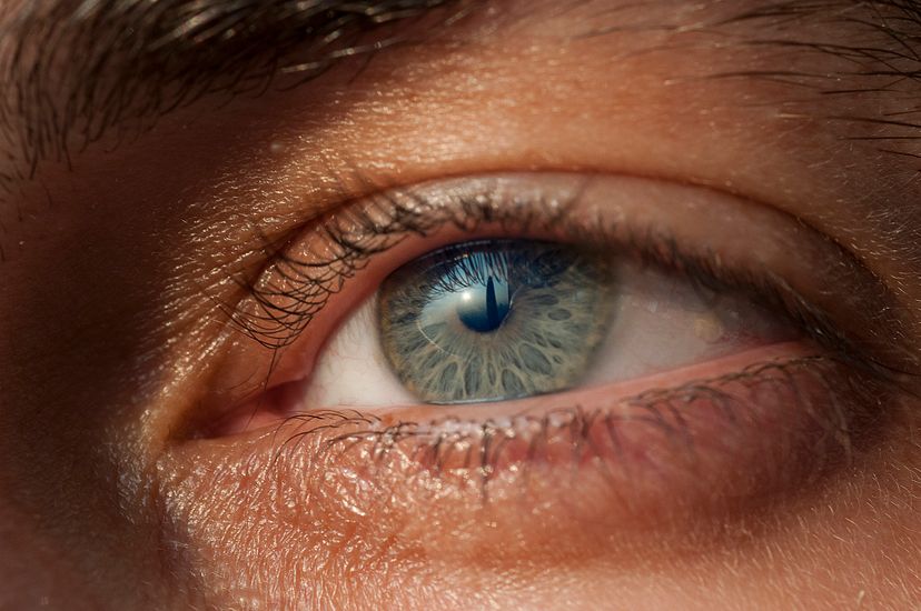 close up image of a  mans eye