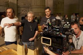 Ridley Scott directs on the set of "Exodus: Gods and Kings."