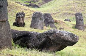 Moai were toppled, decapitated & tortured by angry Rapanui.”border=