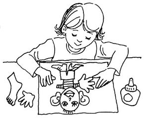 Cut out different body parts from old magazines to construct a mixed-up creature.