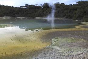 The Waiotapu thermal track is a very popular tourist destination in New Zealand.
