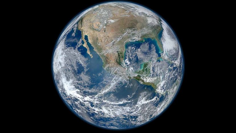 This is one of the most detailed images of Earth ever made to date. The composite image was created from data collected during four orbits of the Suomi NPP satellite that were digitally projected together.