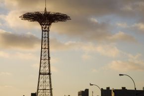 Shock absorbers aren't just for cars. If you were going on Coney Island's Parachute Jump back in the day, you would have been glad to see the shock absorbers resting at the bottom, ready to soften your landing.